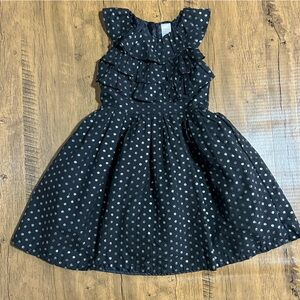 Gymboree Holiday collection Black with silver Polka Dot size 6